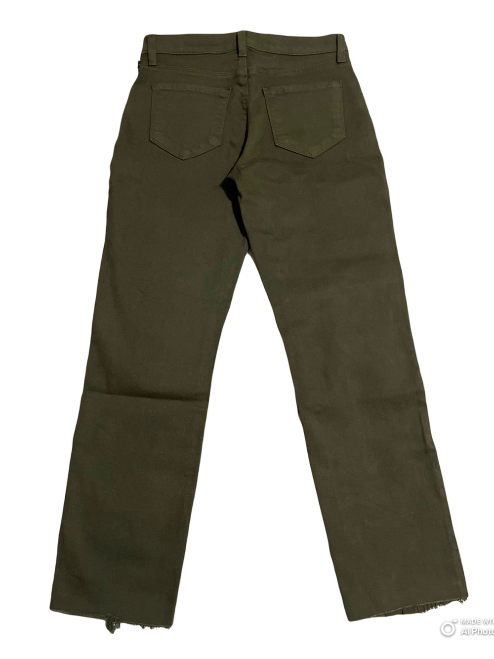 L'AGENCE NWT Sada High Rise Crop Slim Jeans Army Green Denim Size 25 Fits 26 - Picture 4 of 10